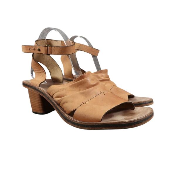 Michael Jolie Shoes Womens 40.5 Heel Sandals Leather Fashion Ankle Strap Brown - Picture 1 of 16